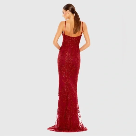 Mac Duggal Deep Red Lace Evening Gown Dress - threedaughtersproperties.com Mac Duggal Deep Red Lace Evening Gown Dress - threedaughtersproperties.com